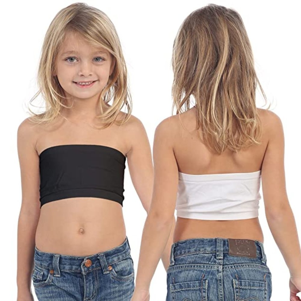 Pink House Girls 3 Piece Seamless Bandeaus, White, Black, and Grey - NWT!